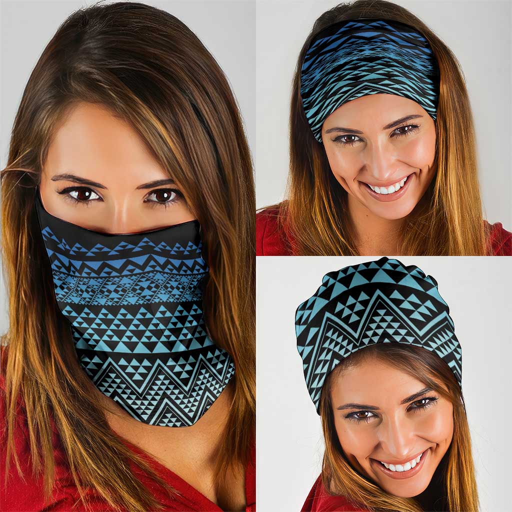 Maori Niho Taniwha Te Wheiao Neck Gaiter Moana Blue - Polynesian Pride