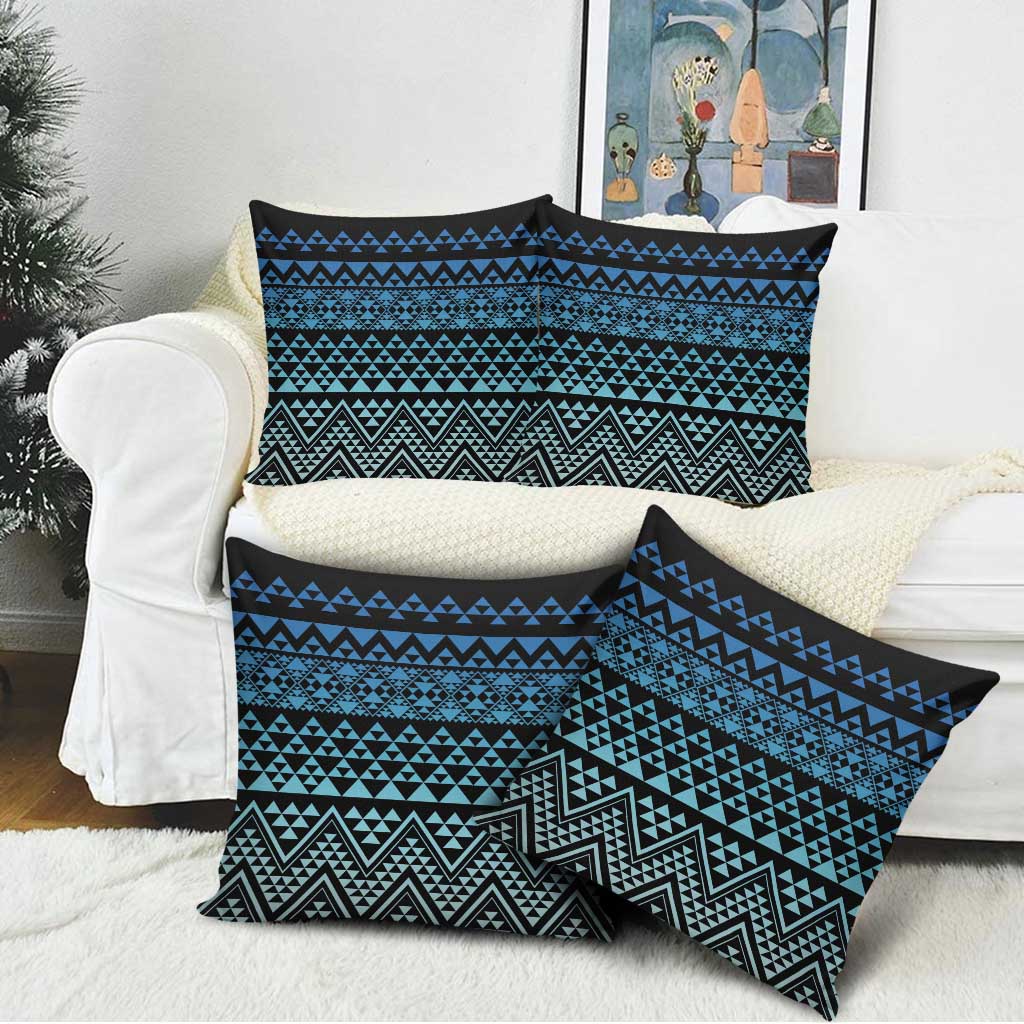 Maori Niho Taniwha Te Wheiao Pillow Cover Moana Blue - Polynesian Pride