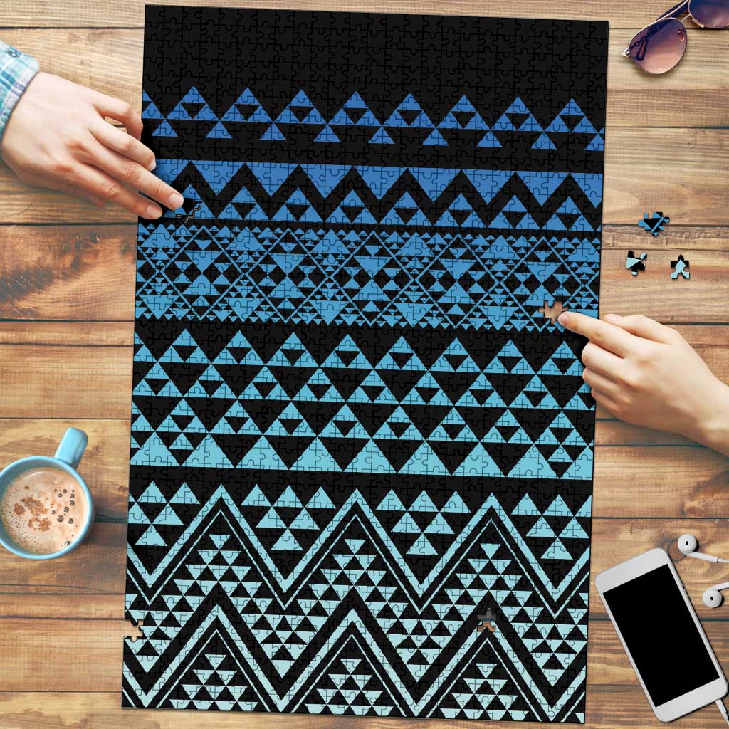 Maori Niho Taniwha Te Wheiao Puzzle Moana Blue LT7 Blue - Polynesian Pride