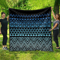 Maori Niho Taniwha Te Wheiao Quilt Moana Blue - Polynesian Pride