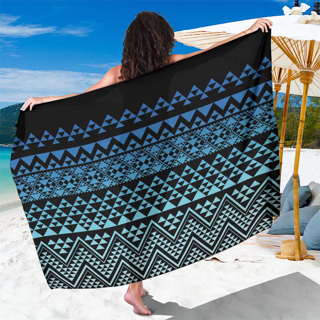 Maori Niho Taniwha Te Wheiao Sarong Moana Blue LT7 One Size 44 x 66 inches Blue - Polynesian Pride