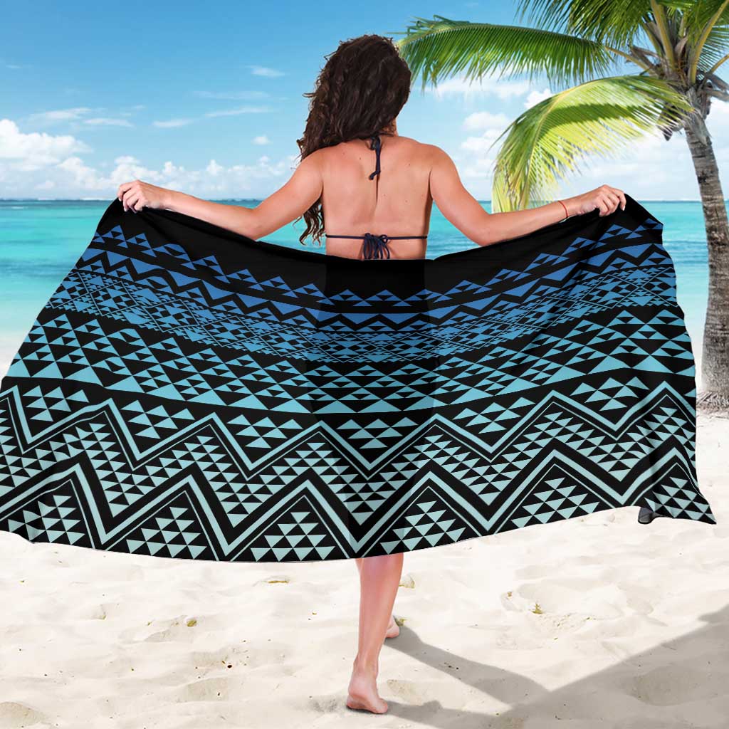 Maori Niho Taniwha Te Wheiao Sarong Moana Blue - Polynesian Pride