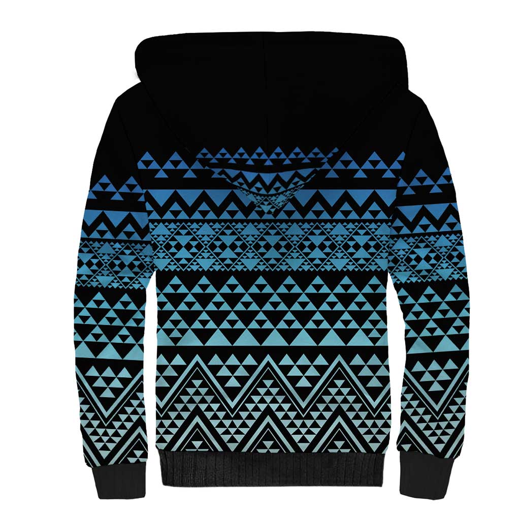 Maori Niho Taniwha Te Wheiao Sherpa Hoodie Moana Blue - Polynesian Pride
