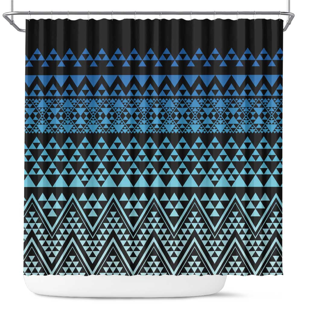 Maori Niho Taniwha Te Wheiao Shower Curtain Moana Blue LT7 Blue - Polynesian Pride
