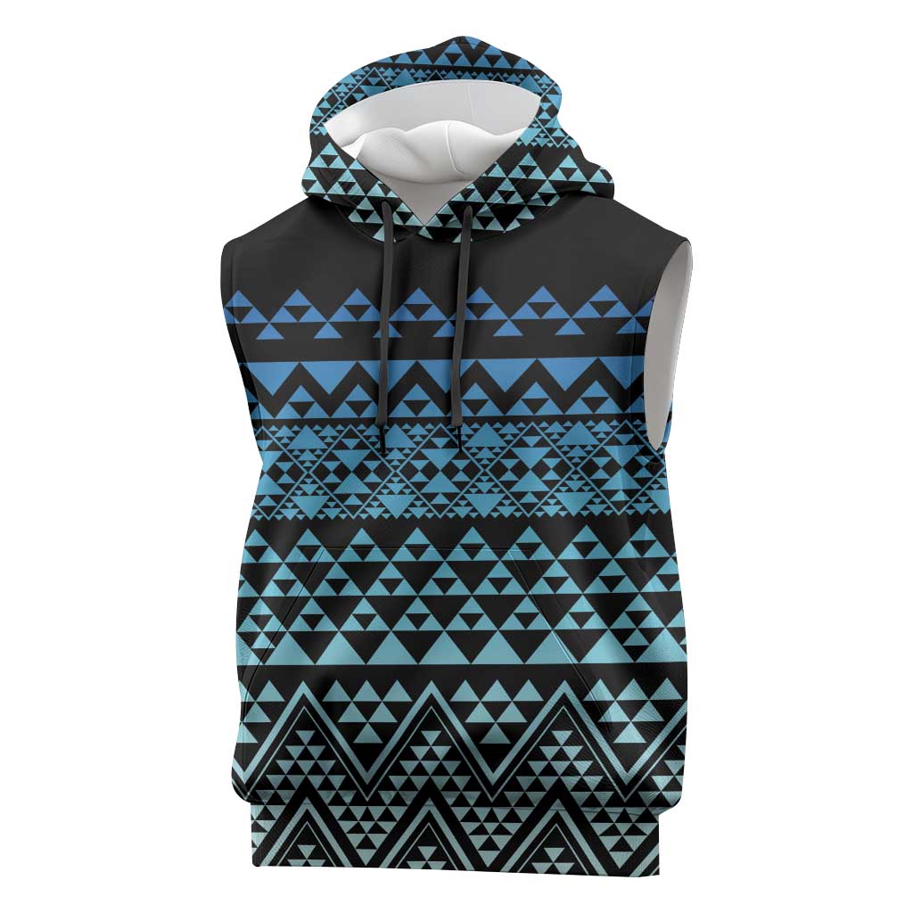 Maori Niho Taniwha Te Wheiao Sleeveless Hoodie Moana Blue LT7 Blue - Polynesian Pride
