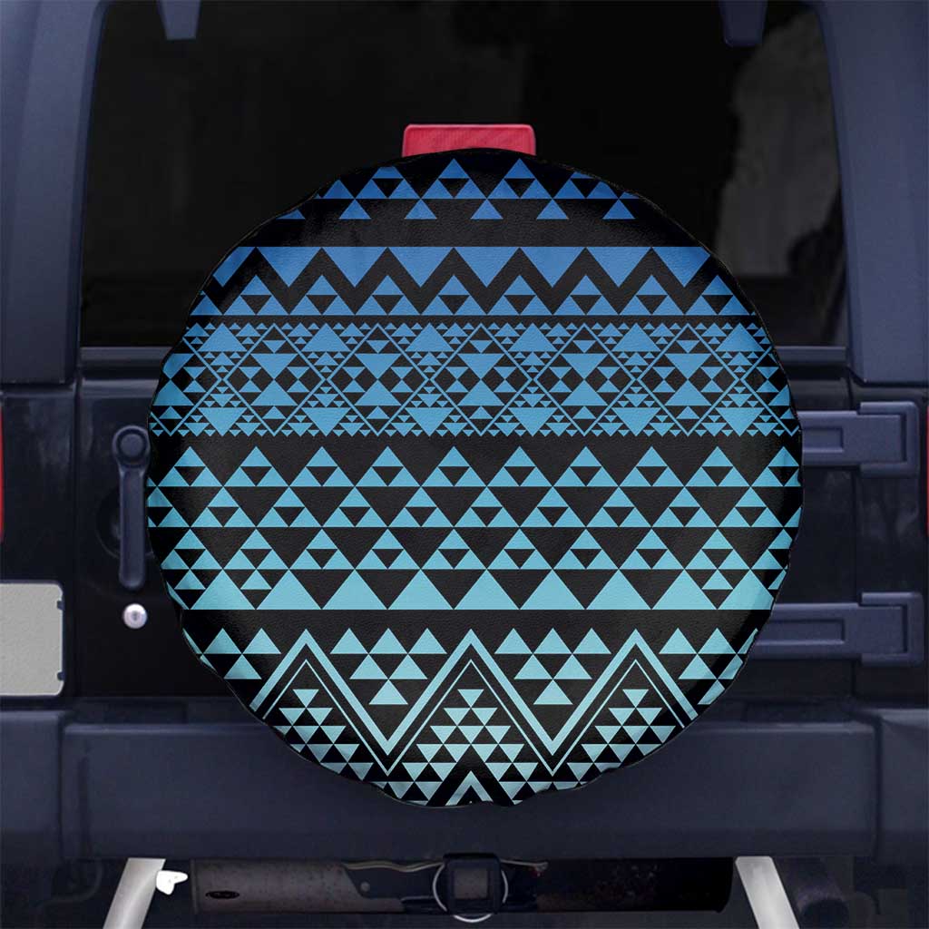 Maori Niho Taniwha Te Wheiao Spare Tire Cover Moana Blue LT7 No hole Blue - Polynesian Pride