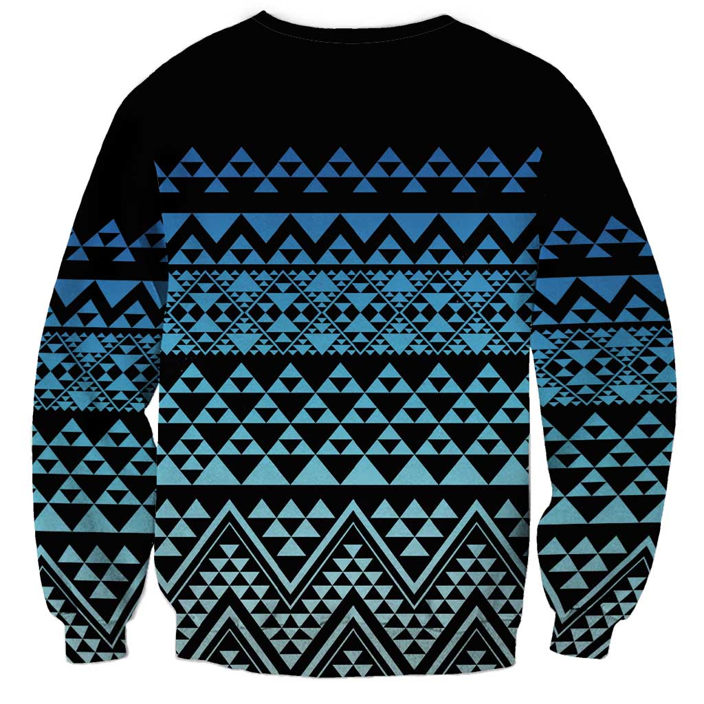 Maori Niho Taniwha Te Wheiao Sweatshirt Moana Blue - Polynesian Pride