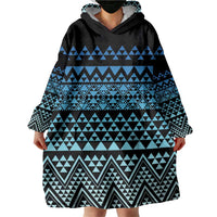 Maori Niho Taniwha Te Wheiao Wearable Blanket Hoodie Moana Blue LT7 - Polynesian Pride