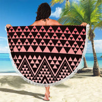 Maori Niho Taniwha Te Wheiao Beach Blanket Terracotta - Polynesian Pride