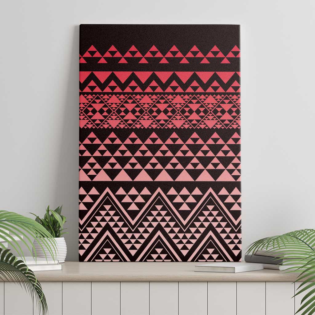 Maori Niho Taniwha Te Wheiao Canvas Wall Art Terracotta LT7 - Polynesian Pride