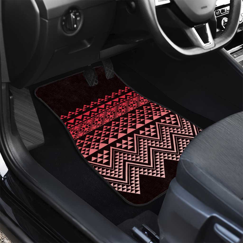 Maori Niho Taniwha Te Wheiao Car Mats Terracotta - Polynesian Pride