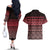 Maori Niho Taniwha Te Wheiao Couples Matching Off The Shoulder Long Sleeve Dress and Hawaiian Shirt Terracotta - Polynesian Pride