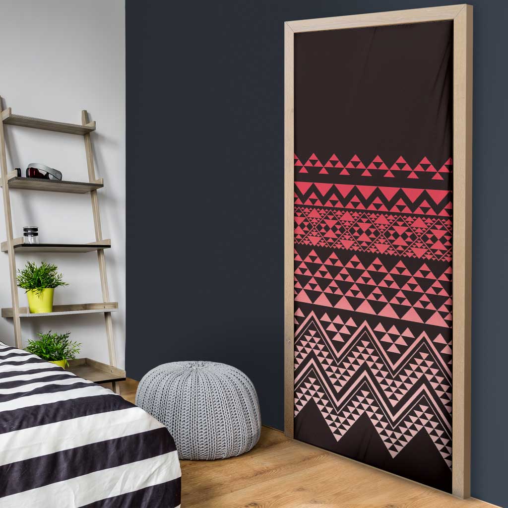 Maori Niho Taniwha Te Wheiao Door Cover Terracotta - Polynesian Pride