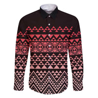 Maori Niho Taniwha Te Wheiao Family Matching Off Shoulder Maxi Dress and Hawaiian Shirt Terracotta - Polynesian Pride