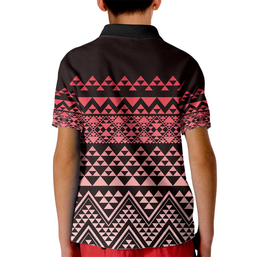 Maori Niho Taniwha Te Wheiao Kid Polo Shirt Terracotta LT7 - Polynesian Pride