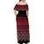 Maori Niho Taniwha Te Wheiao Off Shoulder Maxi Dress Terracotta - Polynesian Pride