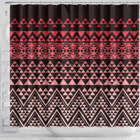 Maori Niho Taniwha Te Wheiao Shower Curtain Terracotta LT7 - Polynesian Pride