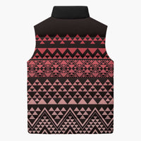 Maori Niho Taniwha Te Wheiao Sleeveless Puffer Jacket Terracotta - Polynesian Pride