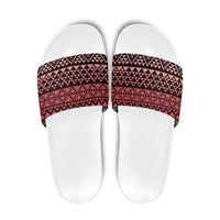 Maori Niho Taniwha Te Wheiao Slide Sandals Terracotta - Polynesian Pride