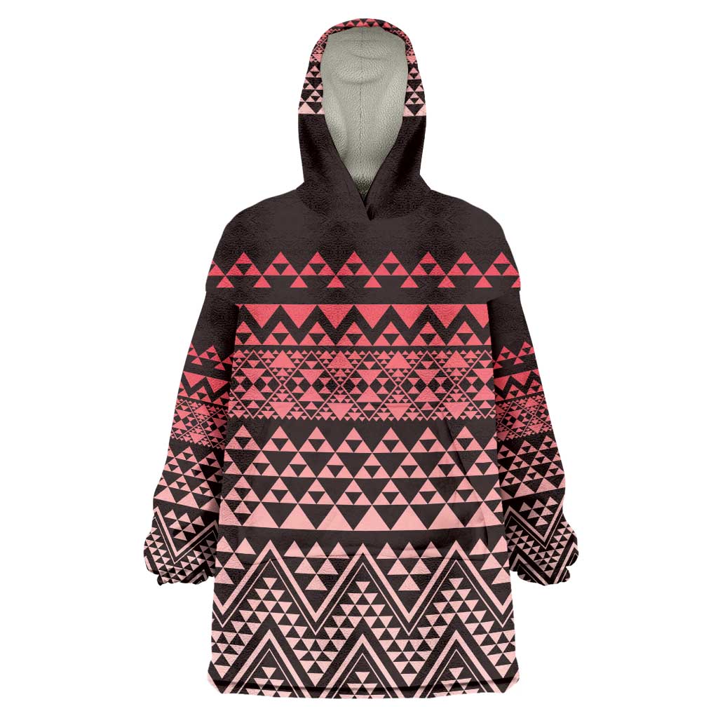 Maori Niho Taniwha Te Wheiao Wearable Blanket Hoodie Terracotta LT7 One Size Terracotta - Polynesian Pride