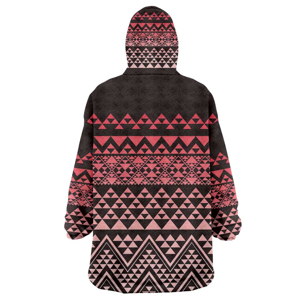 Maori Niho Taniwha Te Wheiao Wearable Blanket Hoodie Terracotta LT7 - Polynesian Pride
