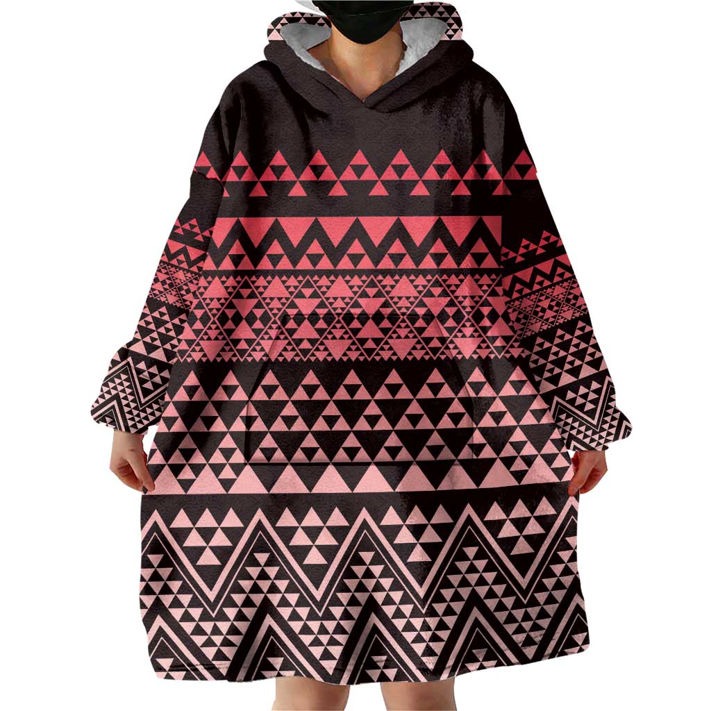 Maori Niho Taniwha Te Wheiao Wearable Blanket Hoodie Terracotta LT7 - Polynesian Pride