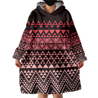Maori Niho Taniwha Te Wheiao Wearable Blanket Hoodie Terracotta LT7 - Polynesian Pride