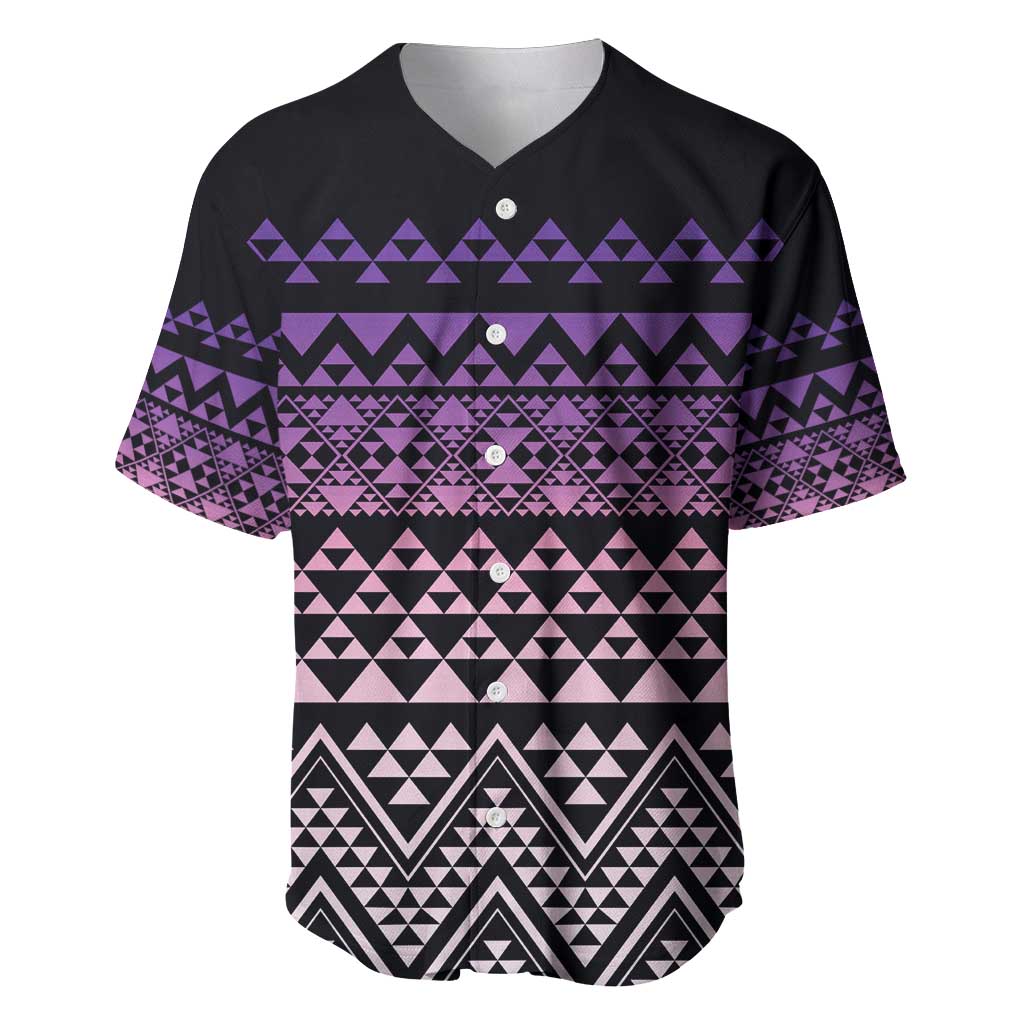 Maori Niho Taniwha Te Wheiao Baseball Jersey Waiporoporo LT7 Purple - Polynesian Pride