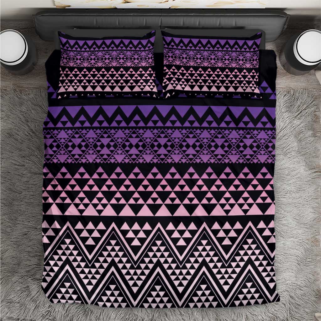 Maori Niho Taniwha Te Wheiao Bedding Set Waiporoporo - Polynesian Pride