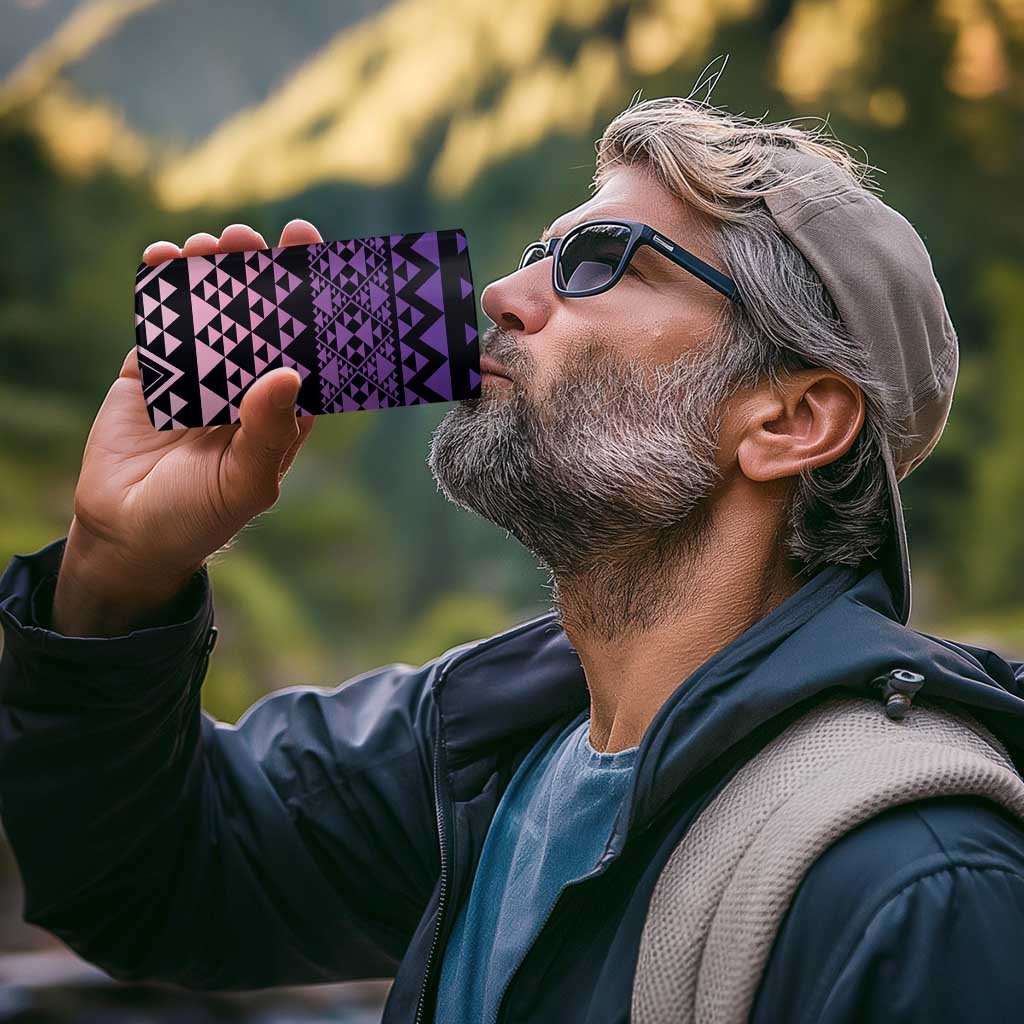 Maori Niho Taniwha Te Wheiao 4 in 1 Can Cooler Tumbler Waiporoporo - Polynesian Pride