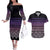 Maori Niho Taniwha Te Wheiao Couples Matching Off The Shoulder Long Sleeve Dress and Hawaiian Shirt Waiporoporo - Polynesian Pride