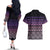 Maori Niho Taniwha Te Wheiao Couples Matching Off The Shoulder Long Sleeve Dress and Hawaiian Shirt Waiporoporo - Polynesian Pride