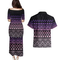 Maori Niho Taniwha Te Wheiao Couples Matching Puletasi and Hawaiian Shirt Waiporoporo LT7 - Polynesian Pride