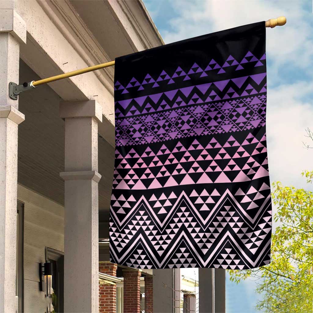 Maori Niho Taniwha Te Wheiao Garden Flag Waiporoporo LT7 House Flag Purple - Polynesian Pride