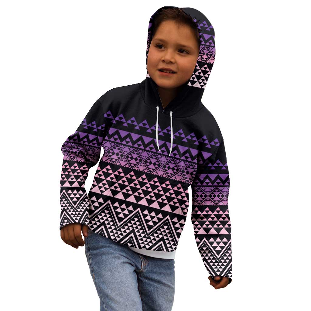Maori Niho Taniwha Te Wheiao Kid Hoodie Waiporoporo - Polynesian Pride