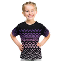 Maori Niho Taniwha Te Wheiao Kid T Shirt Waiporoporo LT7 Purple - Polynesian Pride