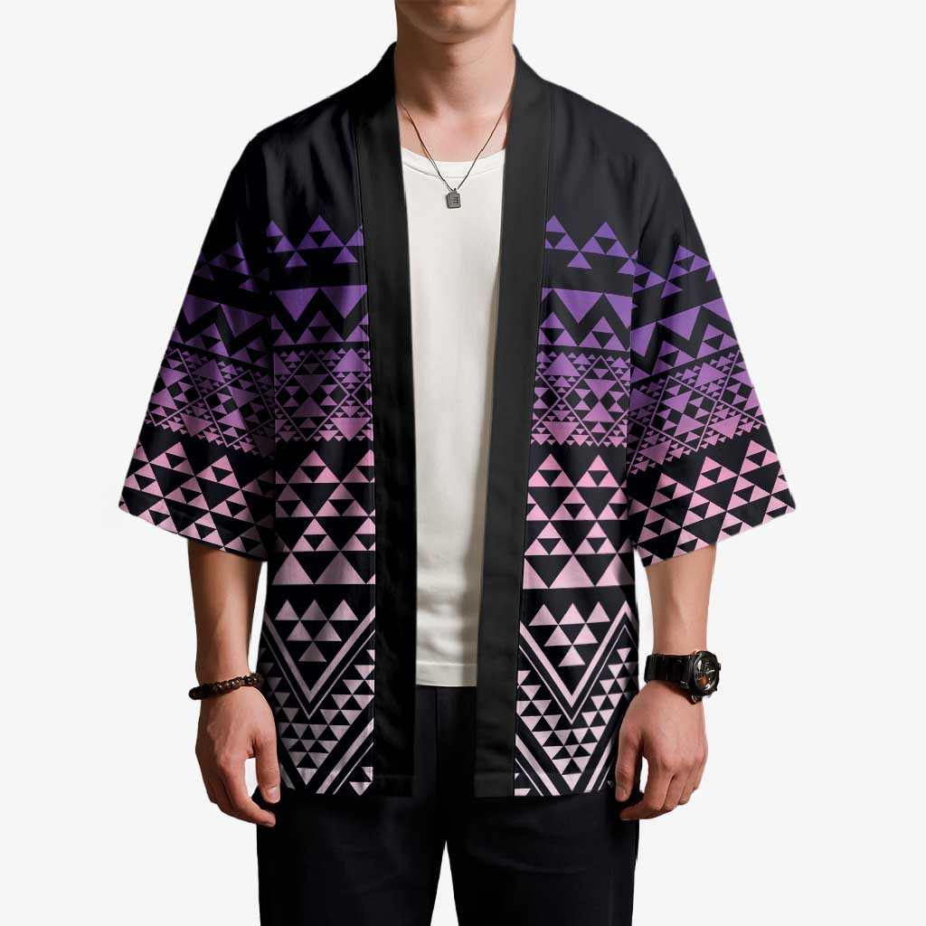 Maori Niho Taniwha Te Wheiao Kimono Waiporoporo - Polynesian Pride