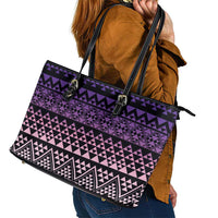 Maori Niho Taniwha Te Wheiao Leather Tote Bag Waiporoporo LT7 - Polynesian Pride