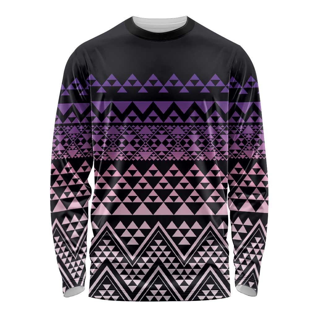 Maori Niho Taniwha Te Wheiao Long Sleeve Shirt Waiporoporo LT7 Unisex Purple - Polynesian Pride