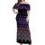 Maori Niho Taniwha Te Wheiao Off Shoulder Maxi Dress Waiporoporo - Polynesian Pride