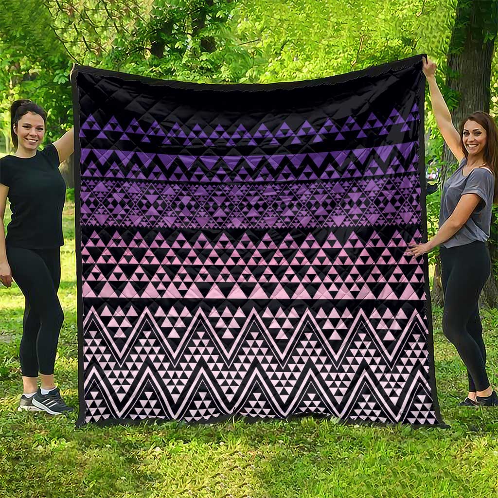 Maori Niho Taniwha Te Wheiao Quilt Waiporoporo - Polynesian Pride