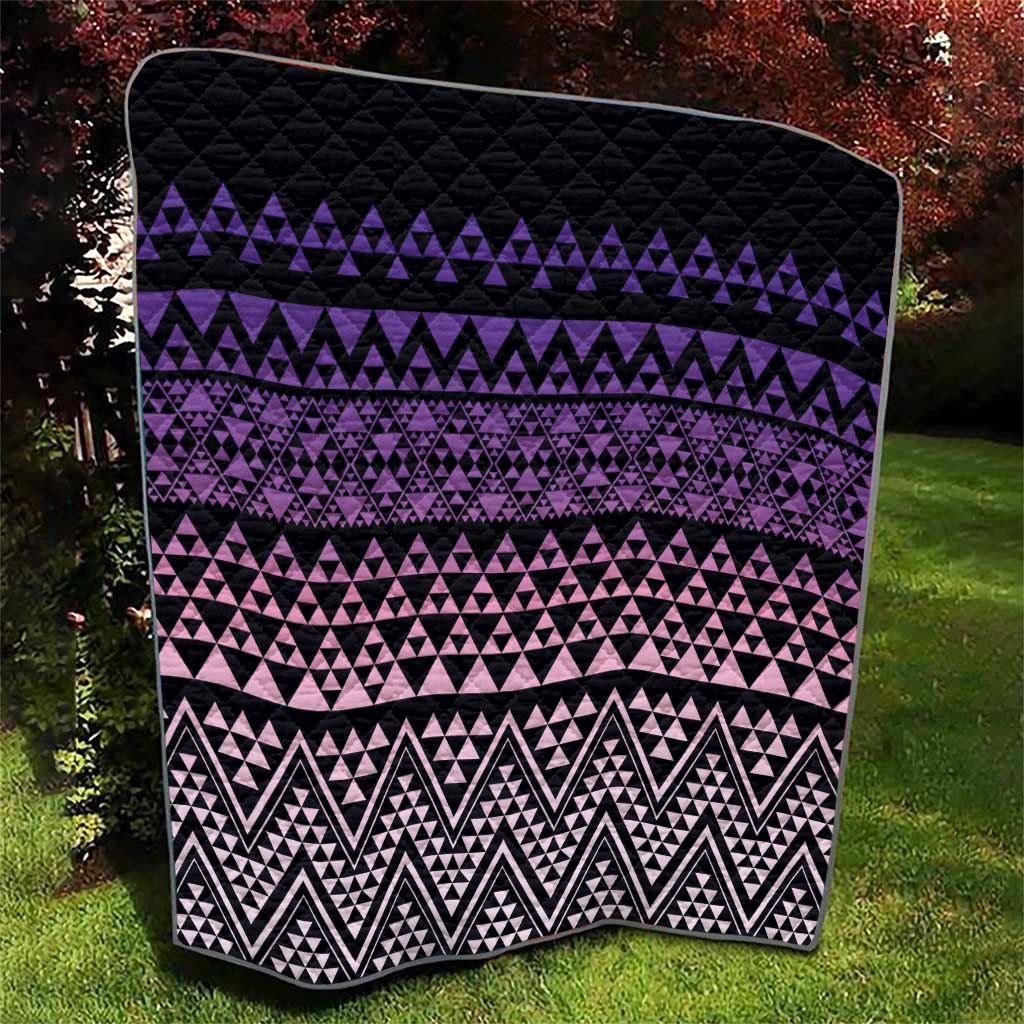 Maori Niho Taniwha Te Wheiao Quilt Waiporoporo - Polynesian Pride