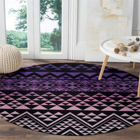 Maori Niho Taniwha Te Wheiao Round Carpet Waiporoporo LT7 - Polynesian Pride