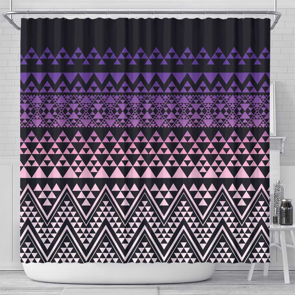Maori Niho Taniwha Te Wheiao Shower Curtain Waiporoporo LT7 - Polynesian Pride