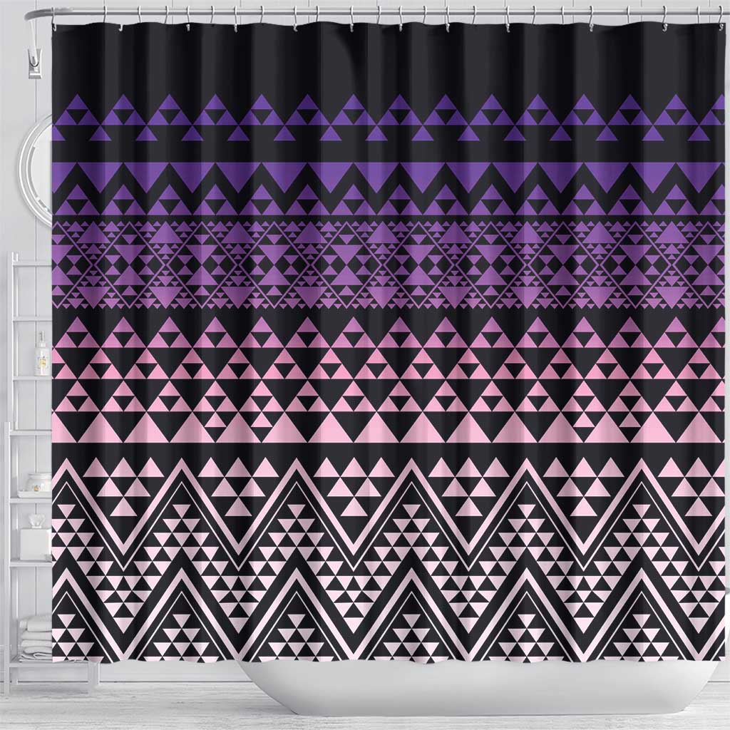 Maori Niho Taniwha Te Wheiao Shower Curtain Waiporoporo LT7 - Polynesian Pride
