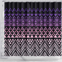 Maori Niho Taniwha Te Wheiao Shower Curtain Waiporoporo LT7 - Polynesian Pride
