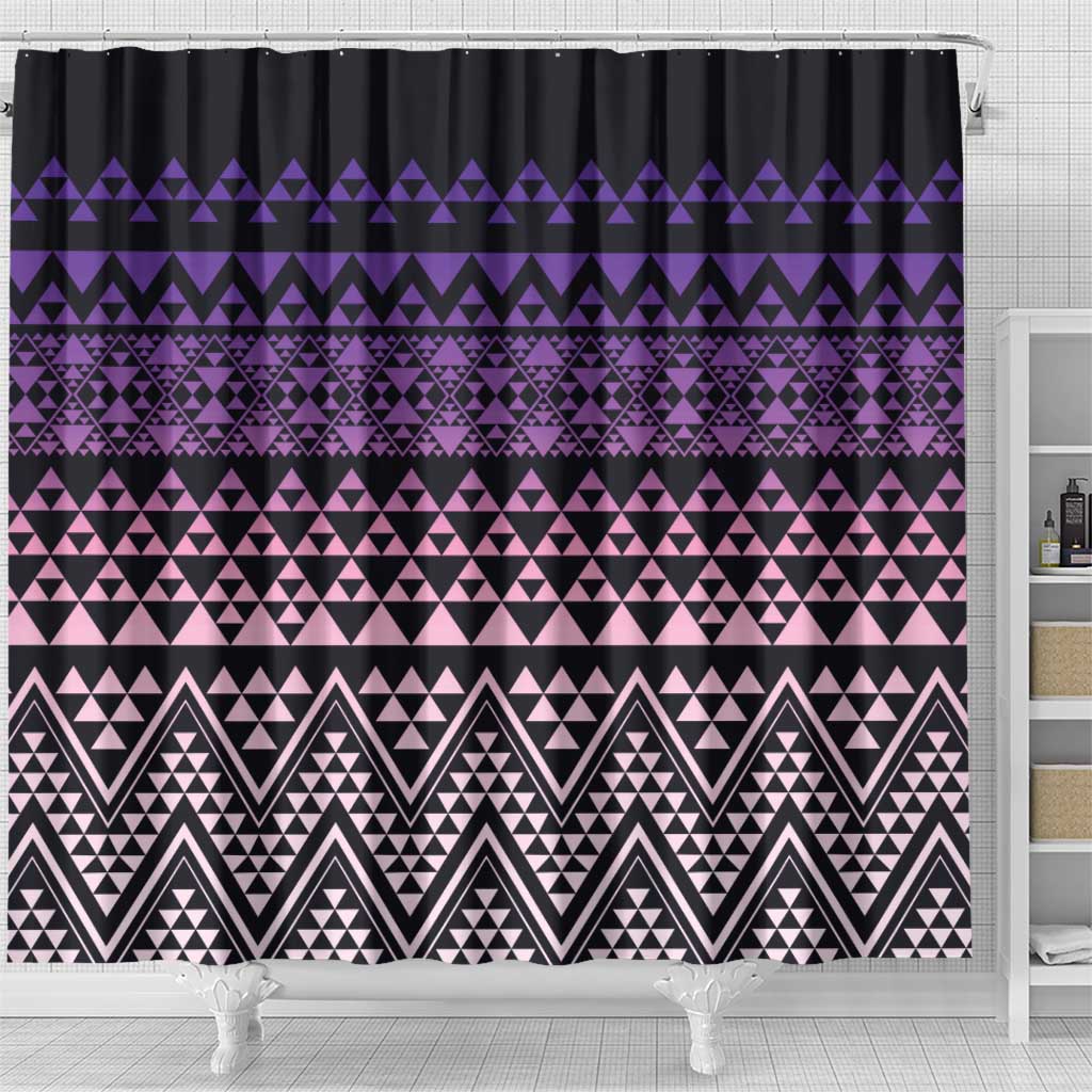 Maori Niho Taniwha Te Wheiao Shower Curtain Waiporoporo LT7 - Polynesian Pride