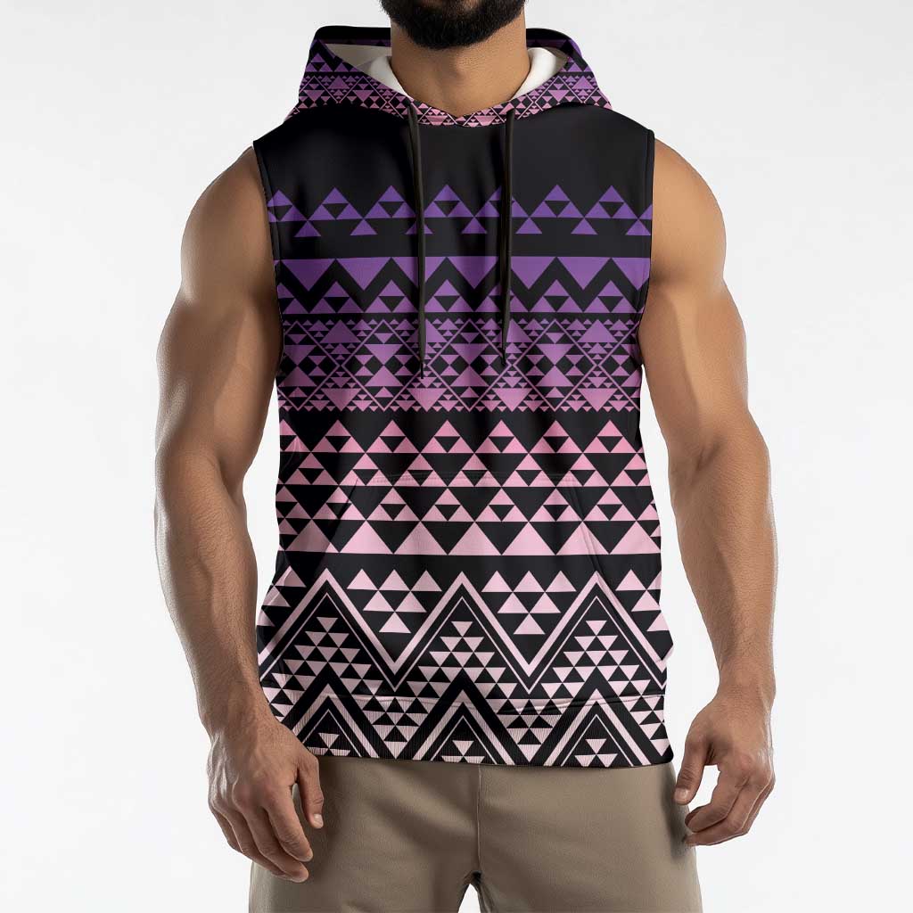 Maori Niho Taniwha Te Wheiao Sleeveless Hoodie Waiporoporo - Polynesian Pride