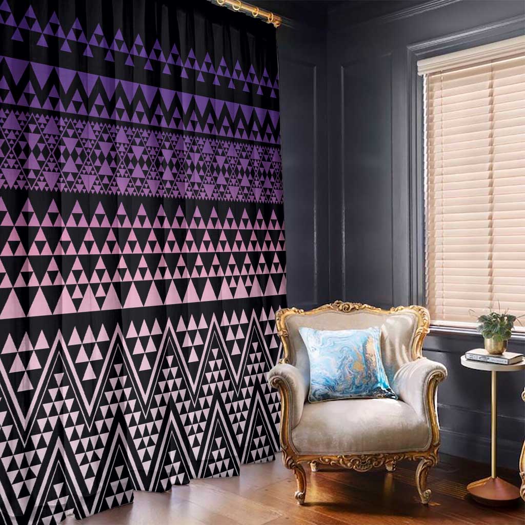 Maori Niho Taniwha Te Wheiao Window Curtain Waiporoporo - Polynesian Pride