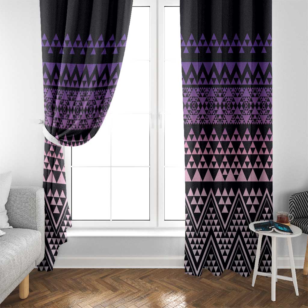 Maori Niho Taniwha Te Wheiao Window Curtain Waiporoporo - Polynesian Pride